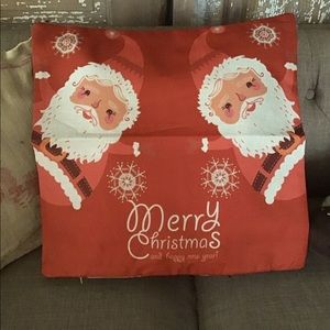 NEW IN PACKAGE Merry Christmas Pillow Cover Retro Look Burlap 18x18 Farmhouse